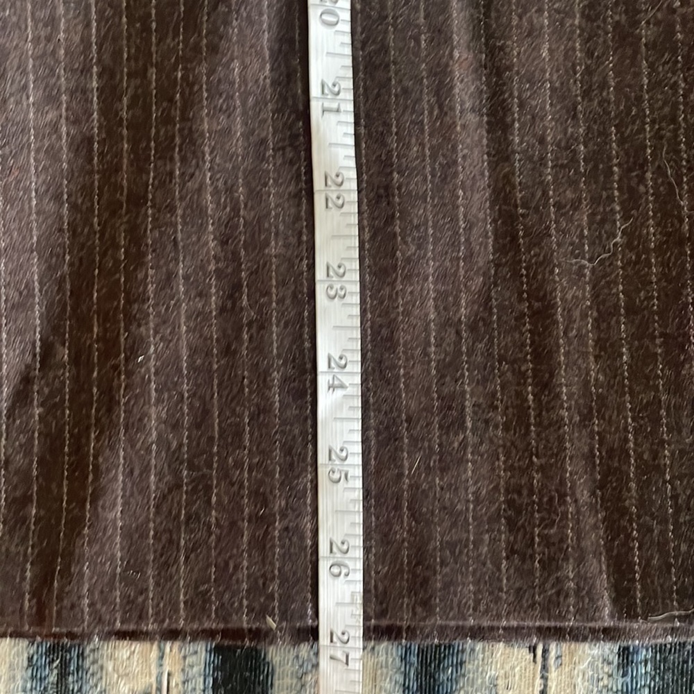 VINTAGE 70’s Union made brown pinstriped wool skirt size S - Picture 10 of 13